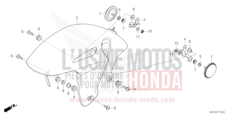 KOTFLUEGEL, VORNE von CBR1000RR SP SP1 SP2 GRAND PRIX RED (R380) von 2024